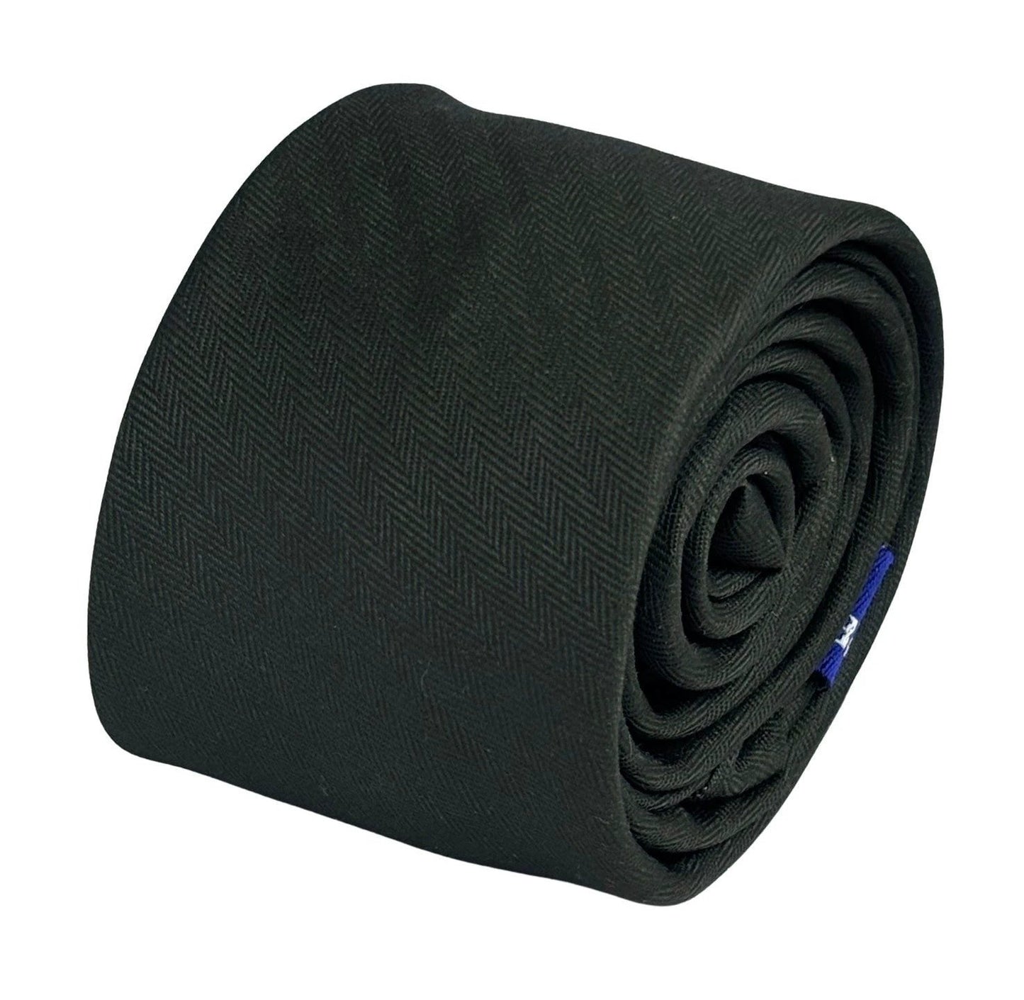 Handmade Khaki Army Dark Green Cotton Tie with Herringbone Design by Frederick Thomas Handmade Mens Ties