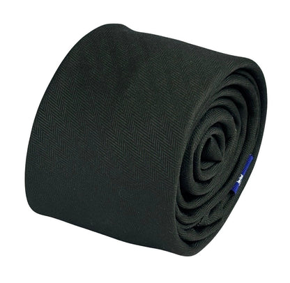 Handmade Khaki Army Dark Green Cotton Tie with Herringbone Design by Frederick Thomas Handmade Mens Ties