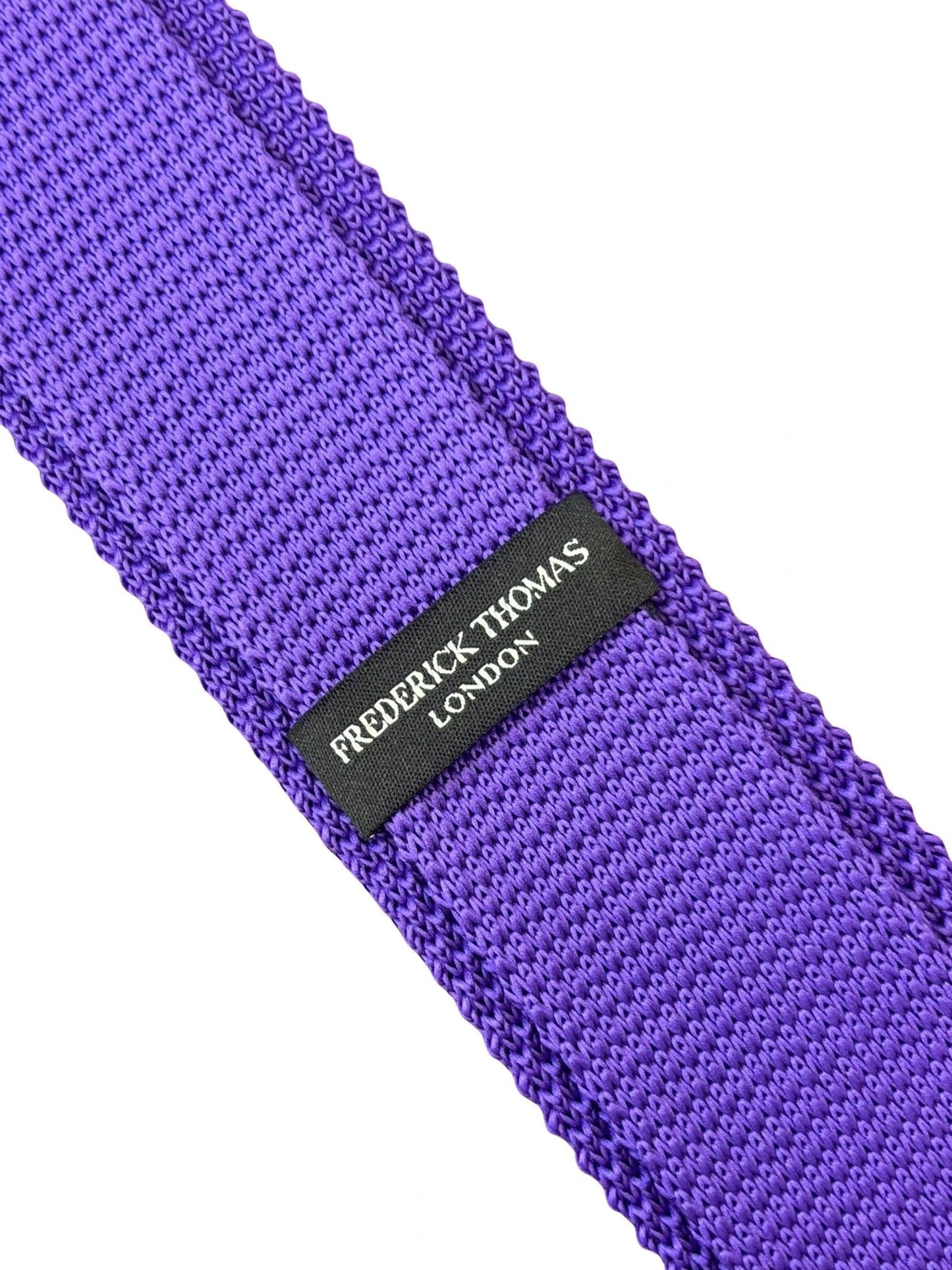 Bright Purple Knitted Men's Necktie - Handmade by Frederick Thomas by Frederick Thomas Handmade Mens Ties