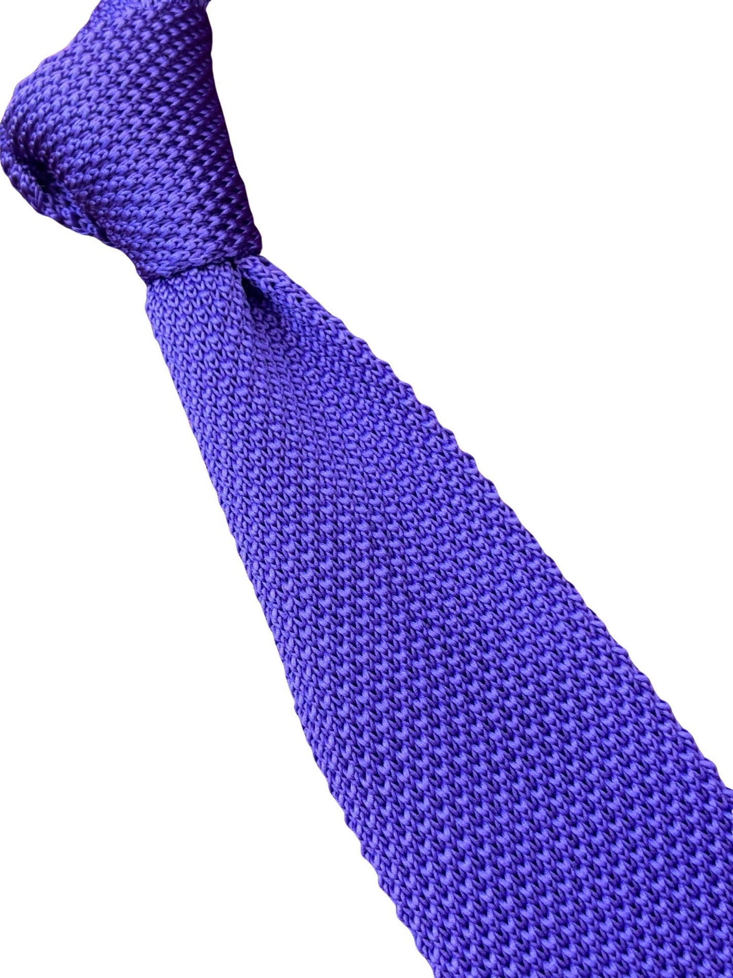 Bright Purple Knitted Men's Necktie - Handmade by Frederick Thomas by Frederick Thomas Handmade Mens Ties