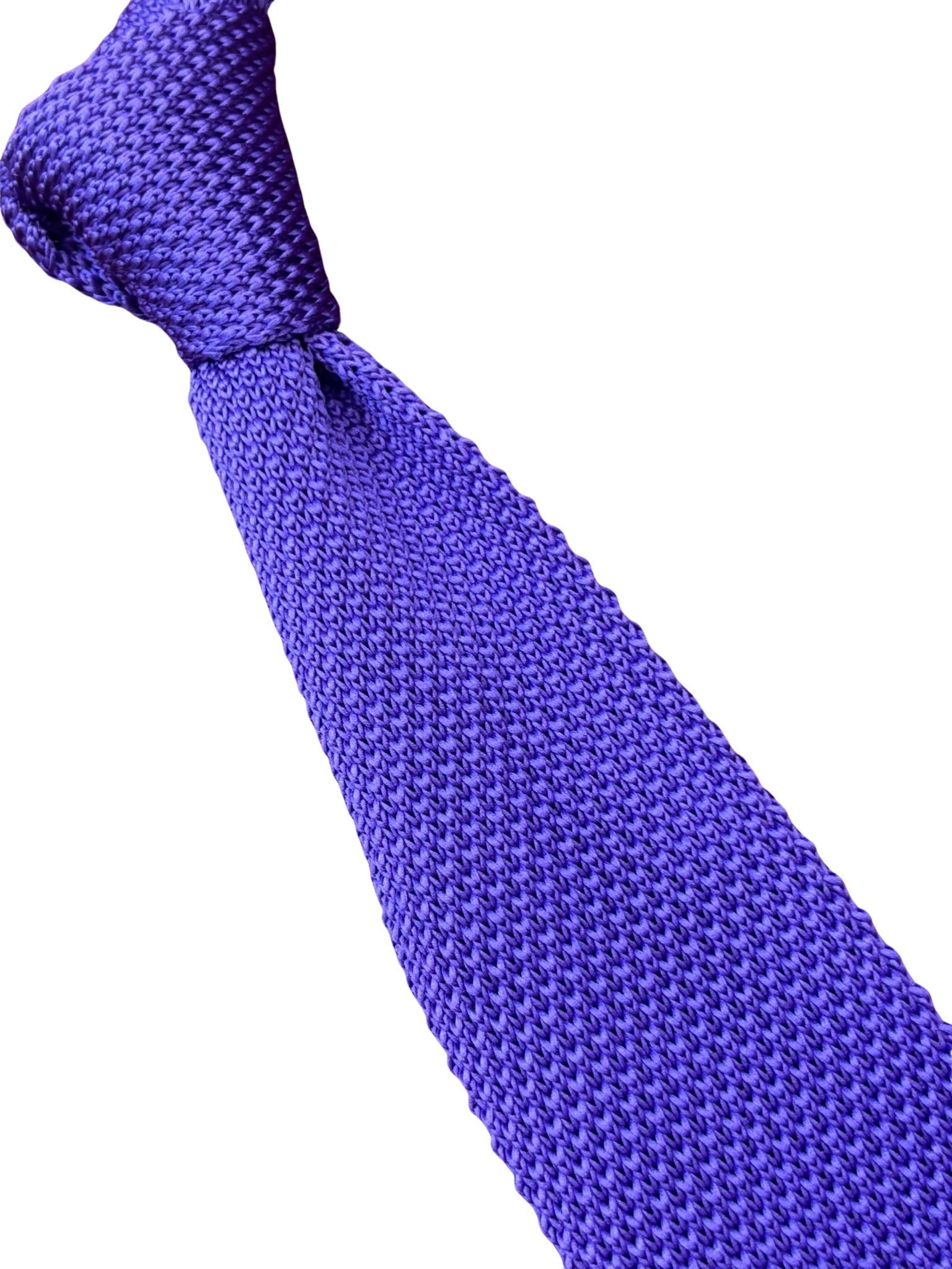 Bright Purple Knitted Men's Necktie - Handmade by Frederick Thomas by Frederick Thomas Handmade Mens Ties
