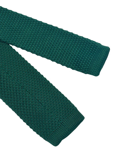Emerald Green Handmade Knitted Tie With Orange Polka Spots - Artisanal Craft Meets Contemporary Flair by Frederick Thomas Handmade Mens Ties