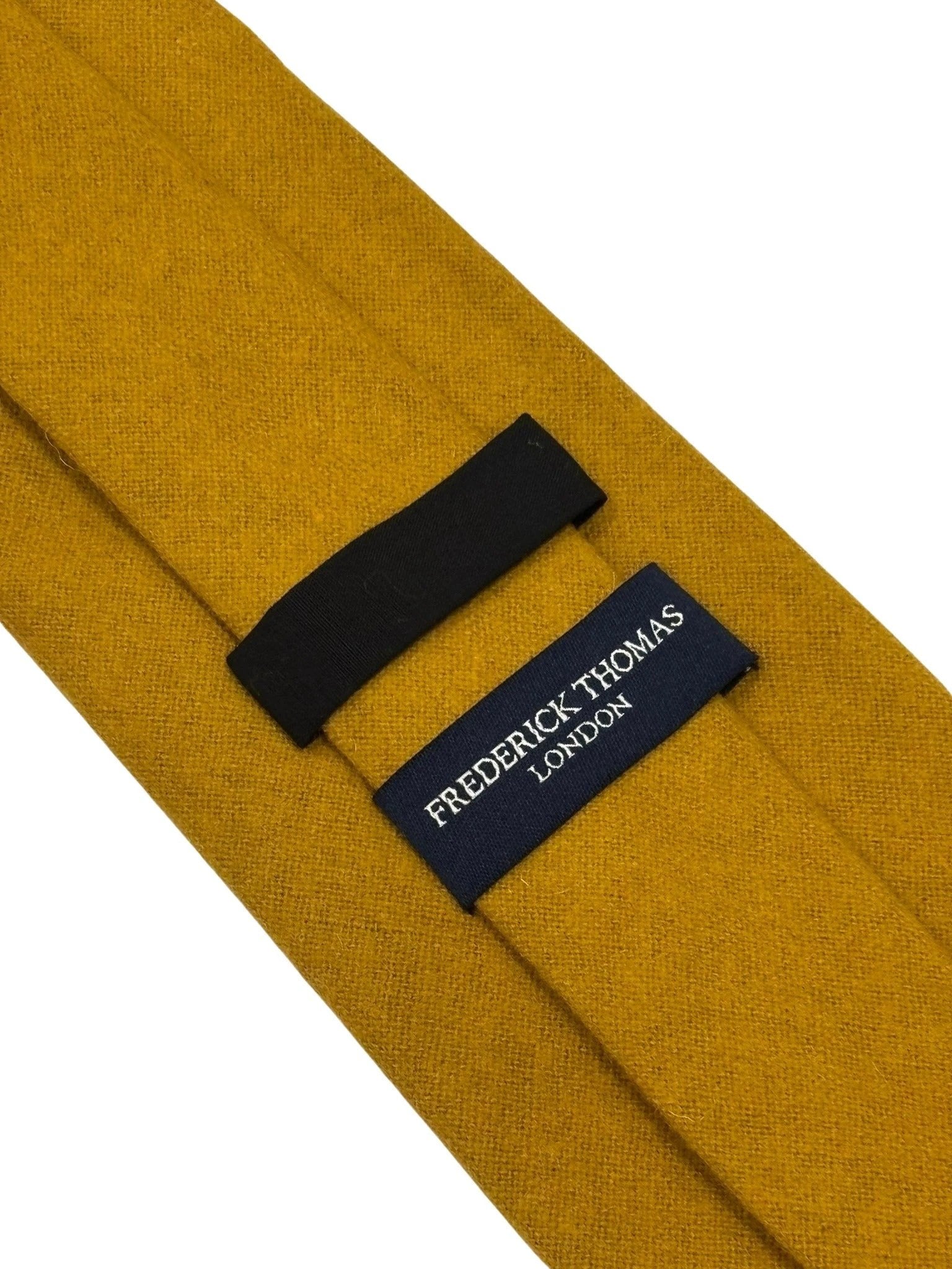 Frederick Thomas Handmade 100 Percent Wool Tie In Mustard With Floral Pattern - Timeless Craftsmanship by Frederick Thomas Handmade Mens Ties