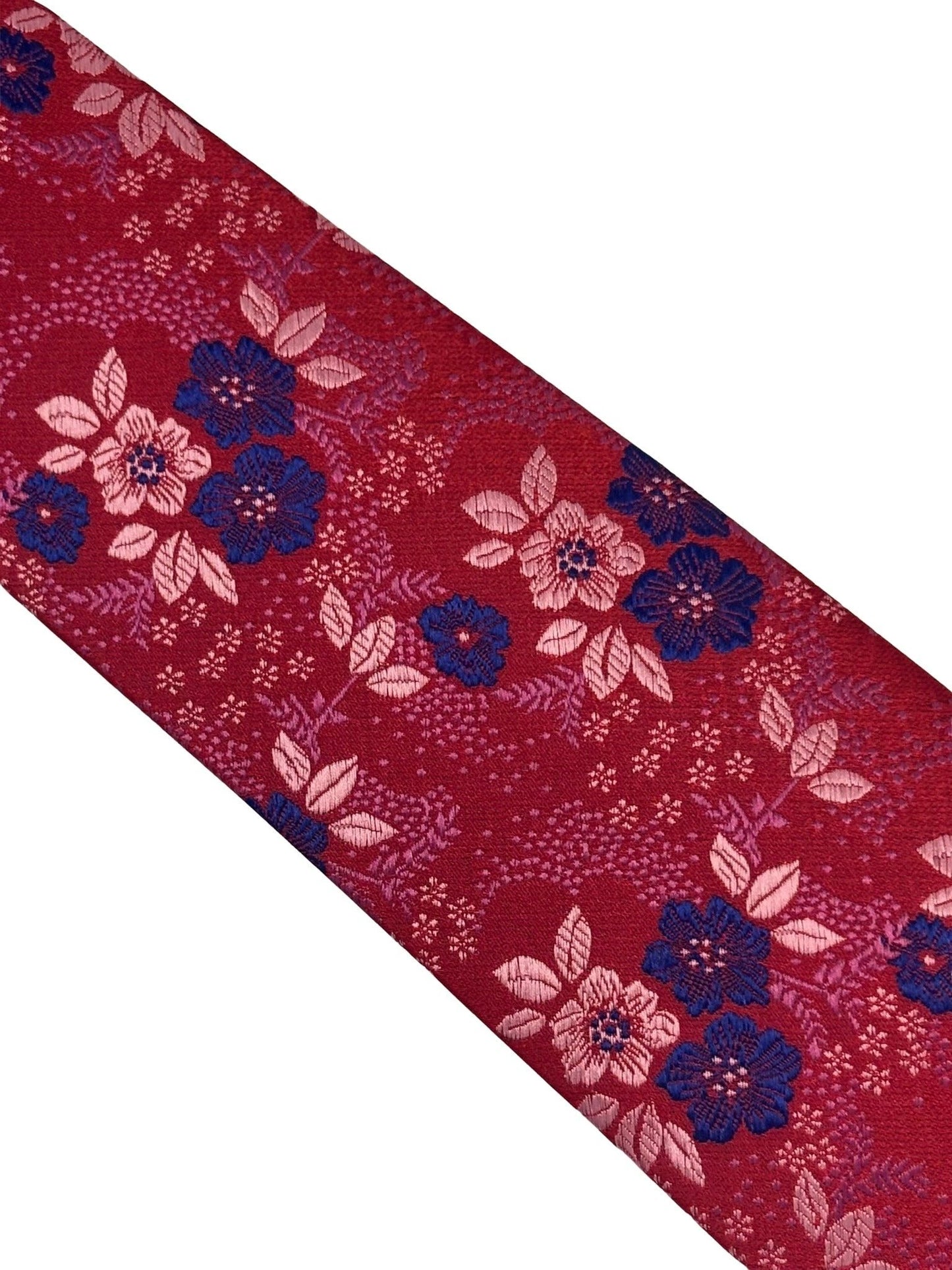 Frederick Thomas Handmade Dark Pink Cerise Tie With Floral Design - Bold And Elegant For The Luxury Professional by Frederick Thomas Handmade Mens Ties