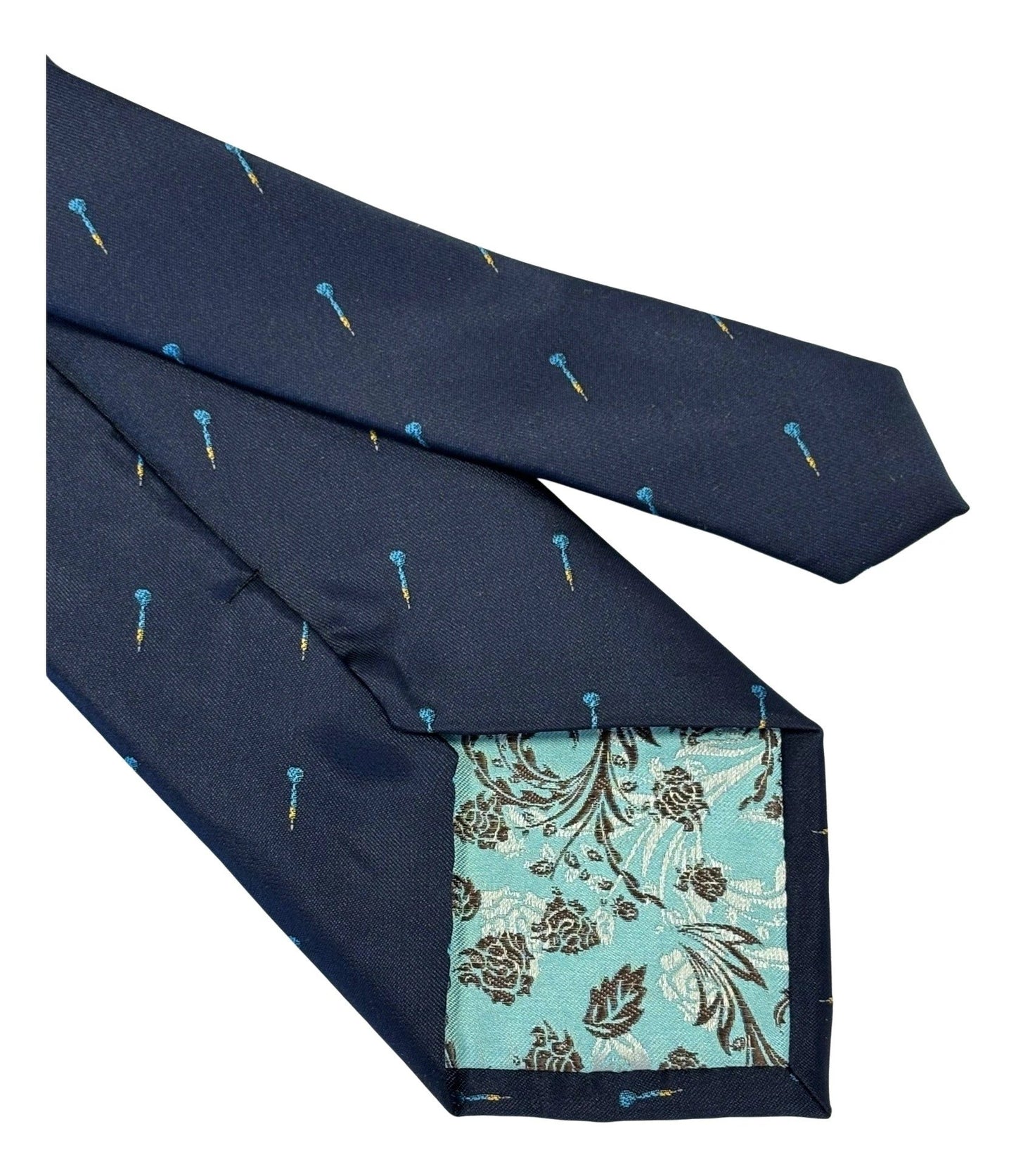 Frederick Thomas Handmade Navy Tie With Dart Pattern for Men by Frederick Thomas Handmade Mens Ties