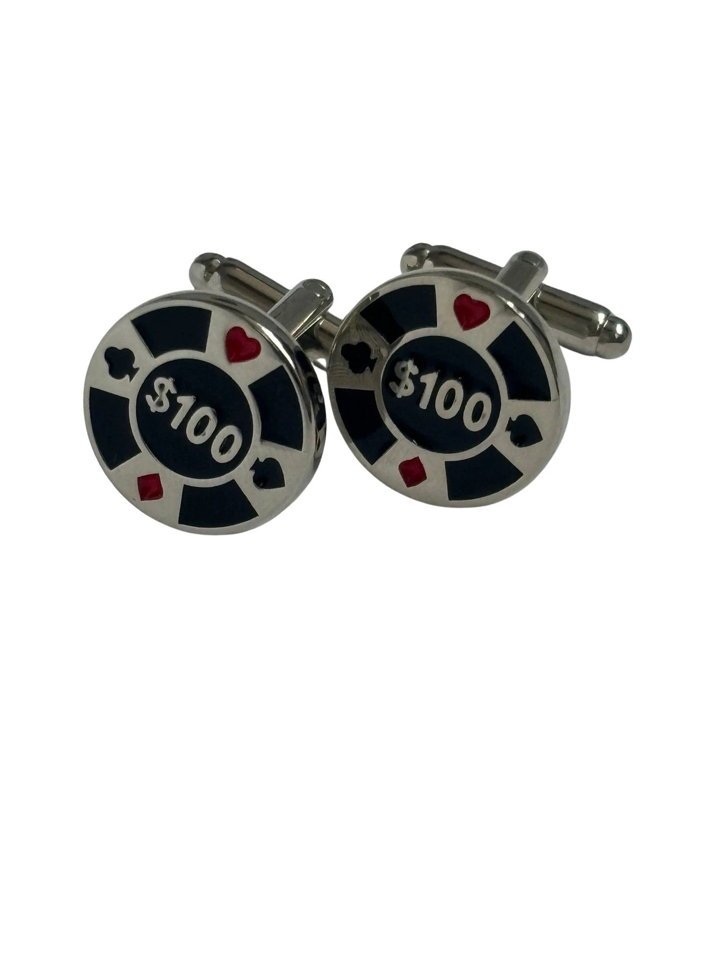 Quirky cufflinks in a casino gambling chip design by Frederick Thomas Handmade Mens Ties
