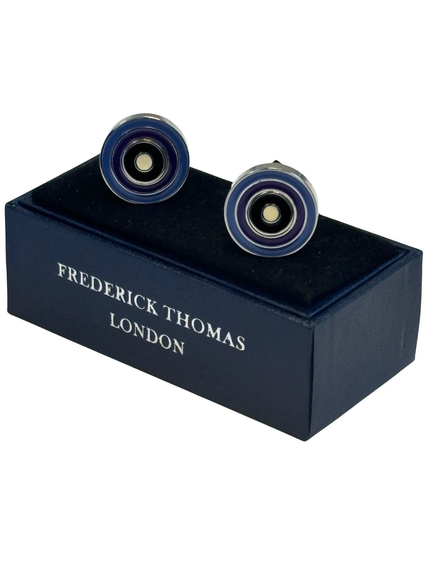 Quirky dual style multicolour circular target design cufflinks by Frederick Thomas Handmade Mens Ties