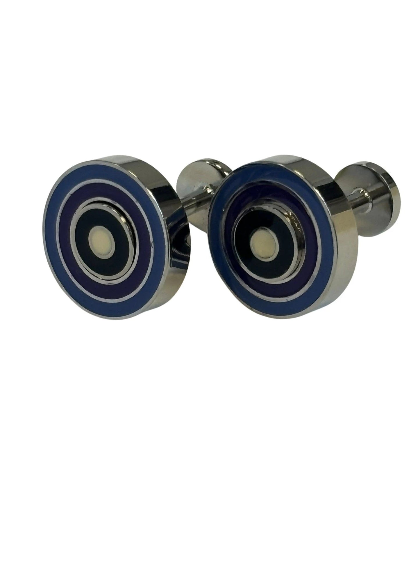Quirky dual style multicolour circular target design cufflinks by Frederick Thomas Handmade Mens Ties