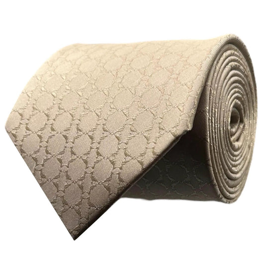 Beige Textured Tie by OFL Ties