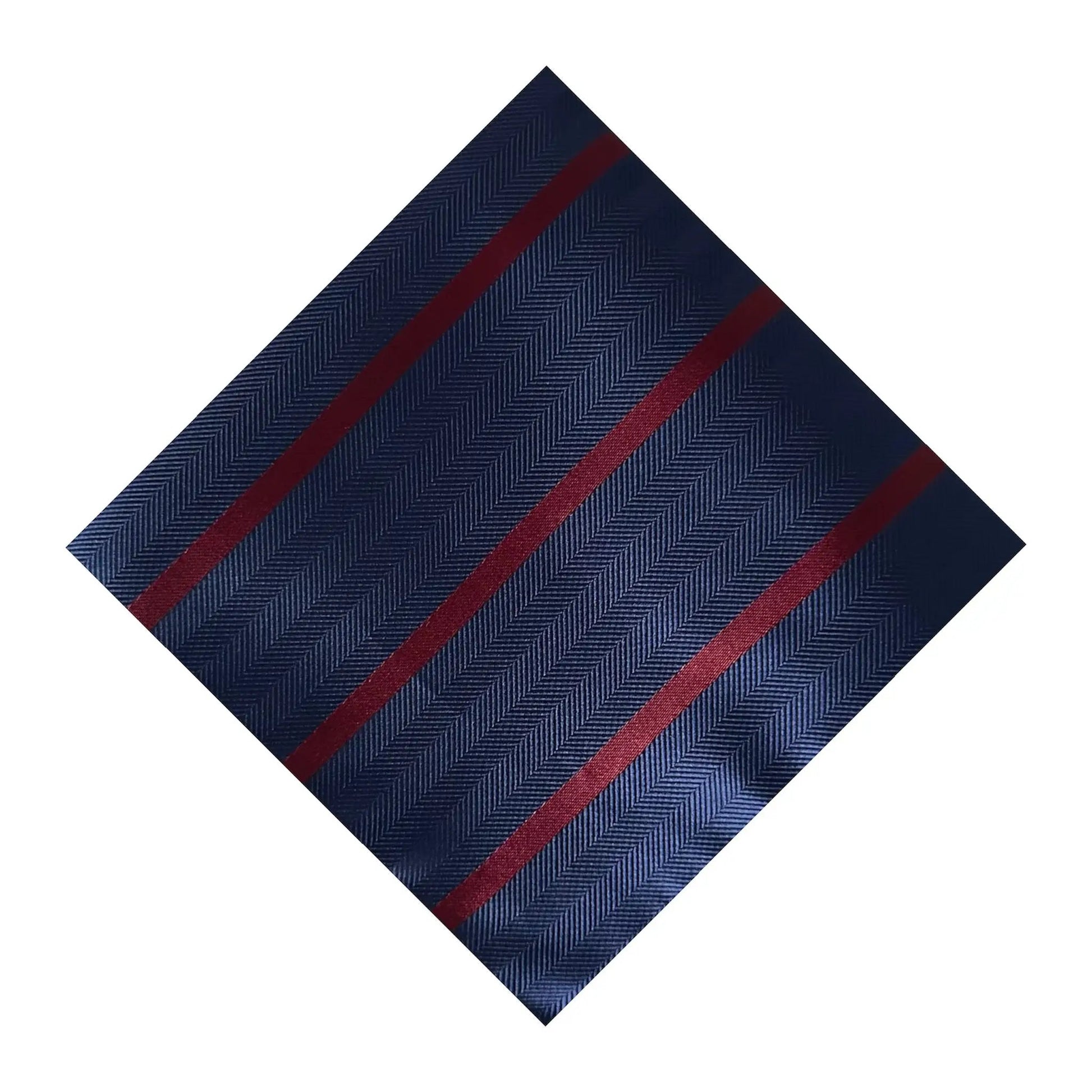 Navy Blue & Wine Stripe Pocket Square - Hawksmoor Edit by OFL Ties