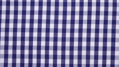 WH Taylor Shirtmakers Navy Gingham Check Poplin Men's Bespoke Shirt by whtshirtmakers.com