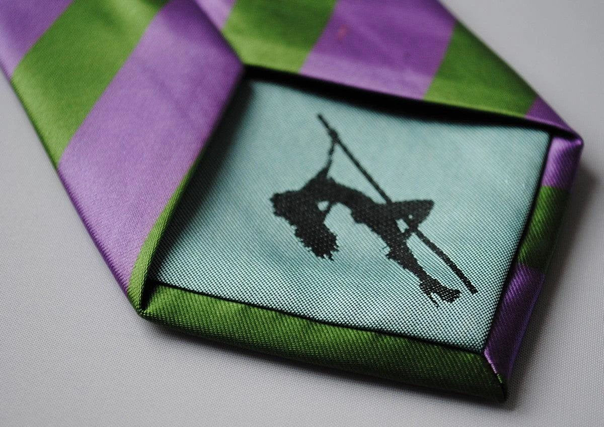 green and purple barber stripe tie by Frederick Thomas Handmade Mens Ties