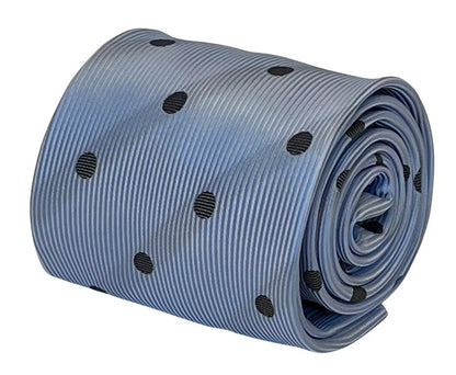 light blue tie with black polka dots by Frederick Thomas Handmade Mens Ties
