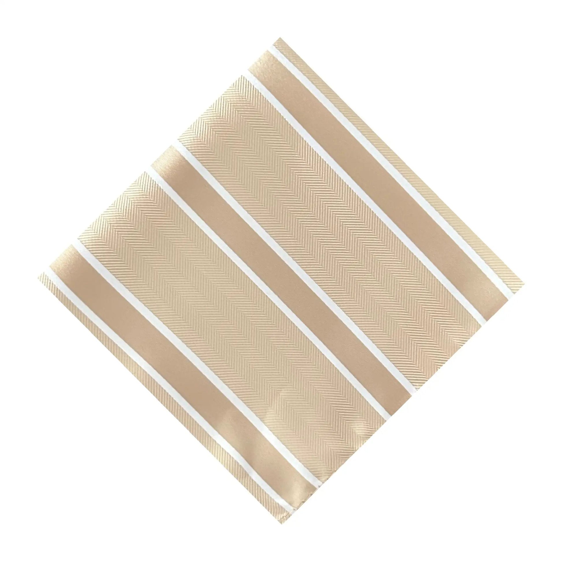Beige & White Stripe Pocket Square - Charleston Edit by OFL Ties