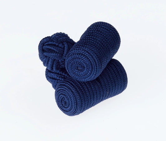 Sapphire Barrels Cufflinks Navy Blue Formal Accessories For Men by Ringhart Shirting Fabrics