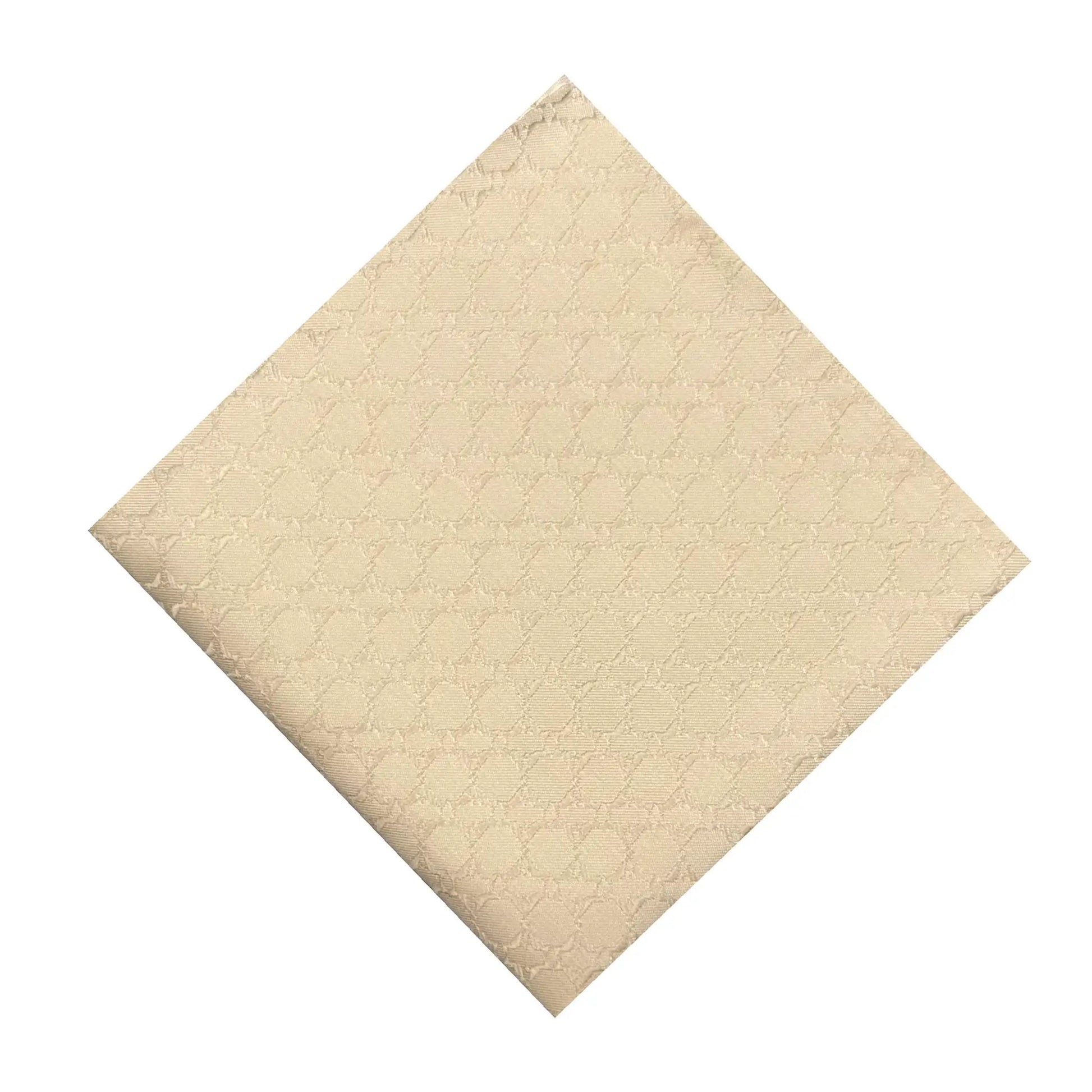 Beige Textured Pocket Square by OFL Ties