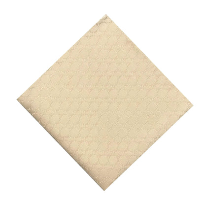 Beige Textured Pocket Square by OFL Ties