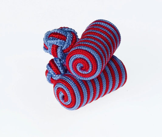 Blue and Red Barrel Cufflinks by Ringhart Shirting Fabrics by Ringhart Shirting Fabrics