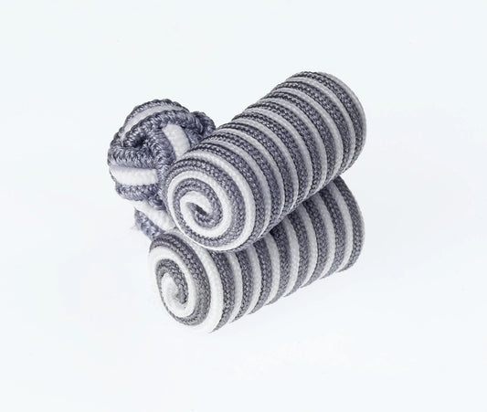 B50 Grey And White Barrel Cufflinks By Ringhart Shirting Fabrics by Ringhart Shirting Fabrics