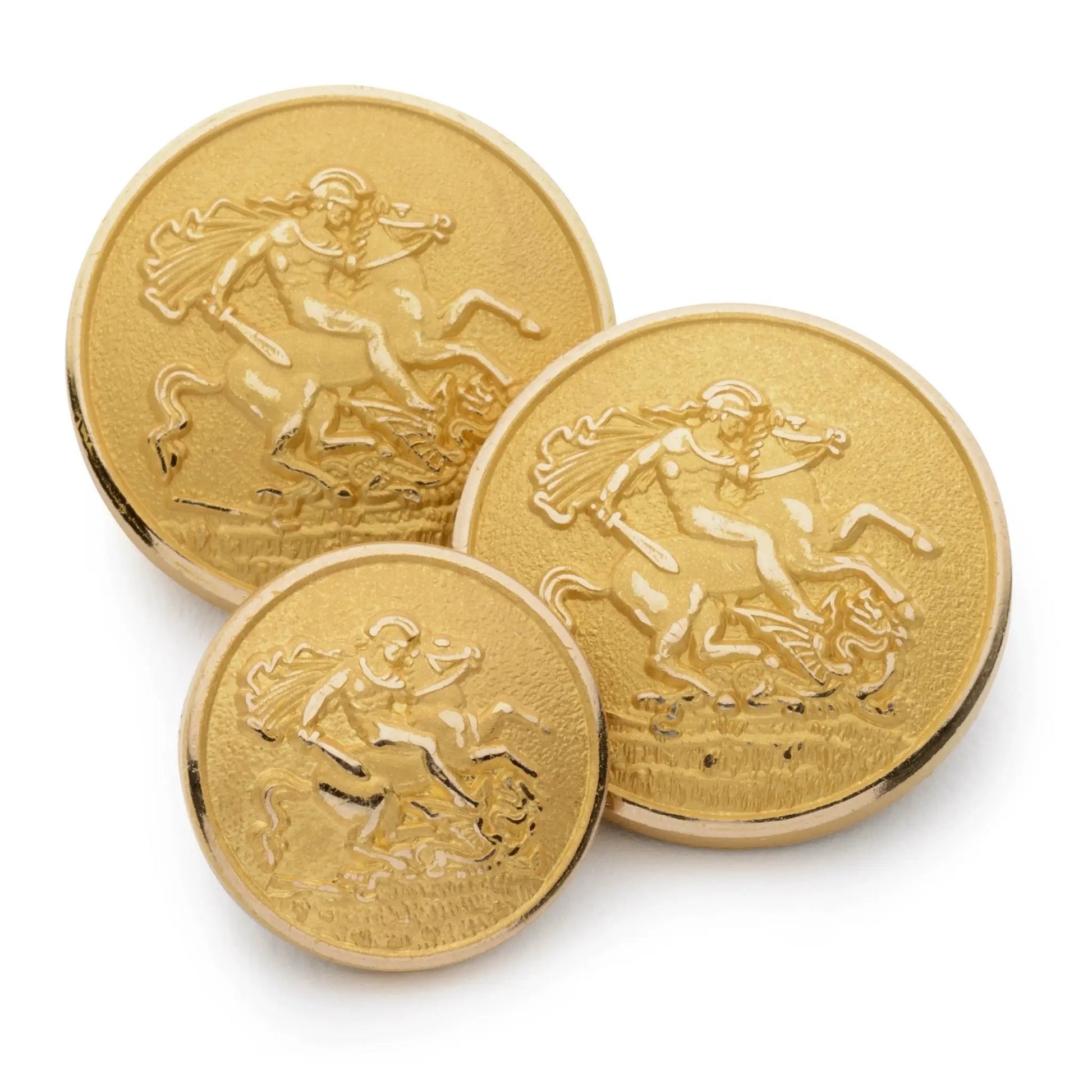 St George & The Dragon Blazer Button In Gold by Benson & Clegg