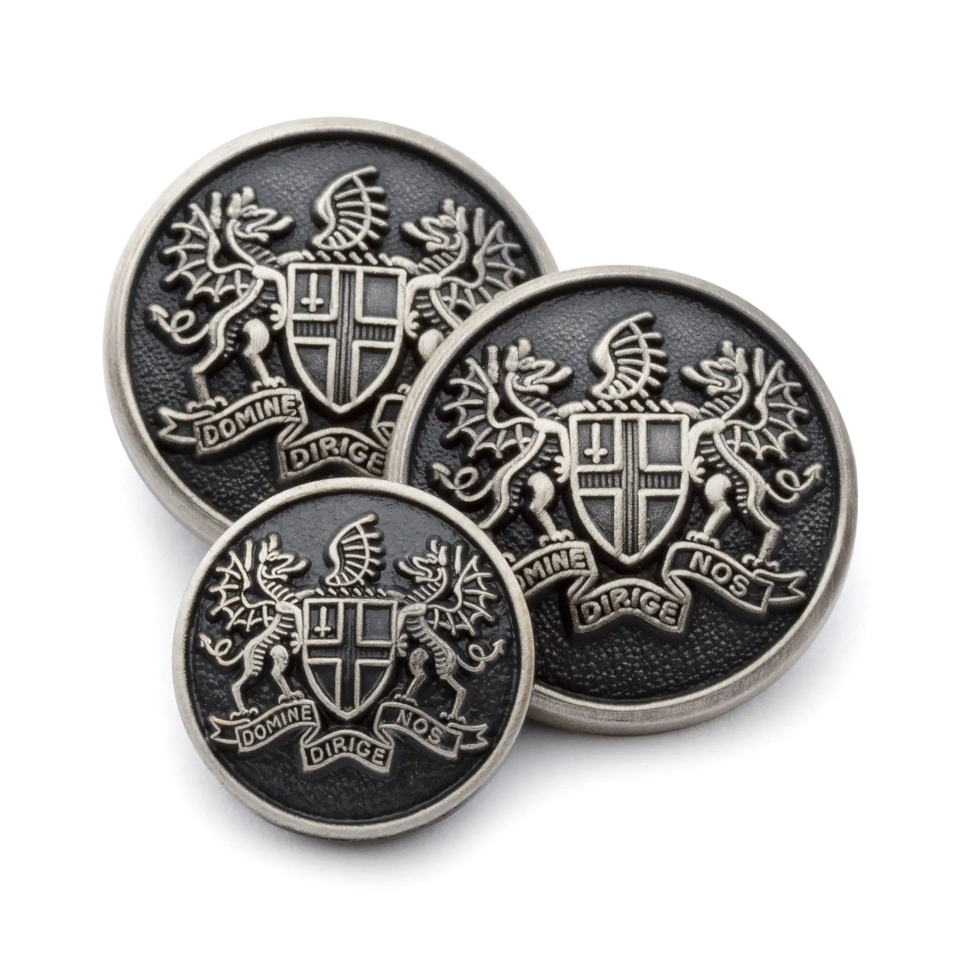 City Of London Blazer Button Set In Antique Silver by Benson & Clegg