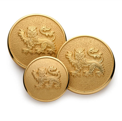 Lion Passant Guardant Blazer Button Set In Gold by Benson & Clegg