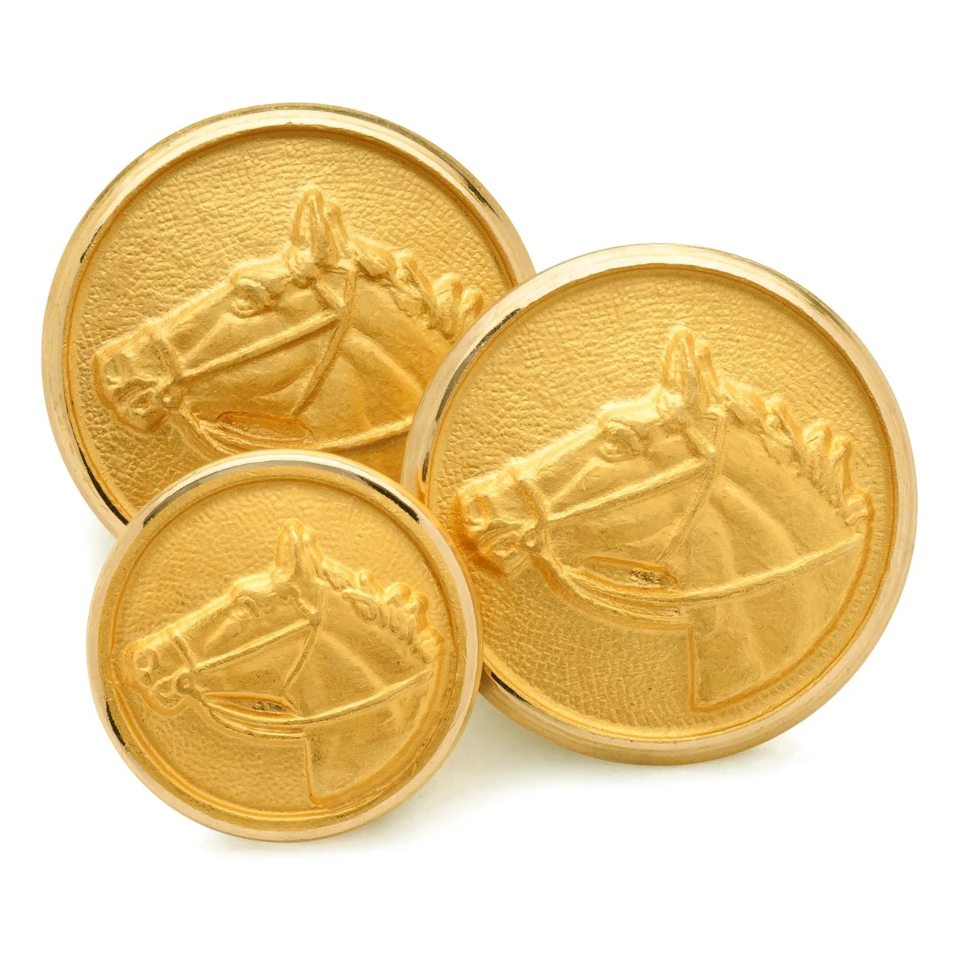 Horse Head Blazer Button Set In Gold by Benson & Clegg