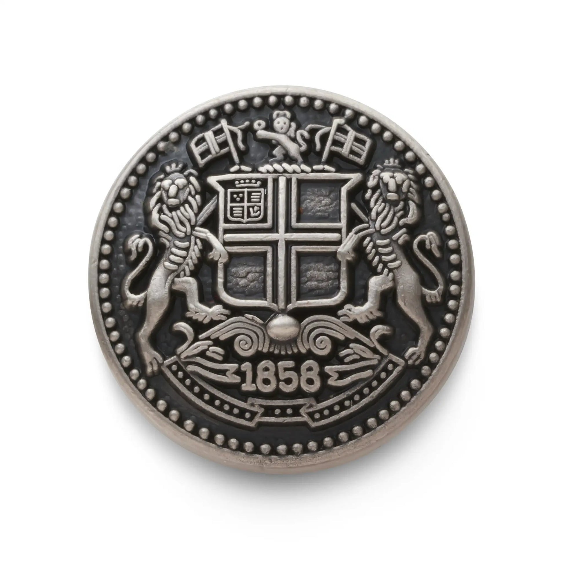 East India Company Blazer Button Set In Antique Silver by Benson & Clegg