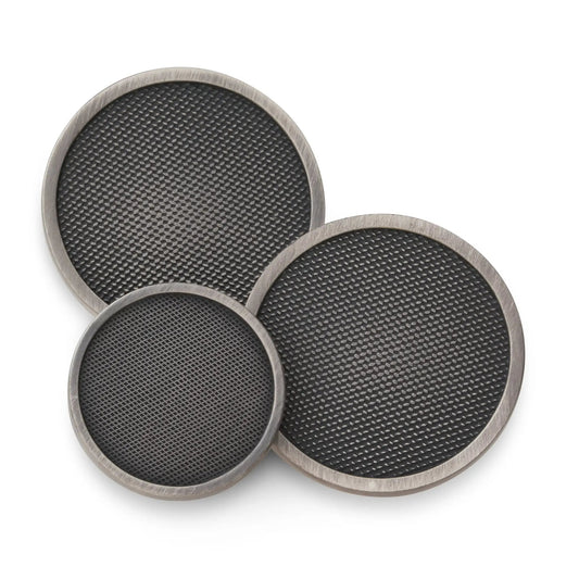 Diamond Weave Blazer Button Set In Antique Silver by Benson & Clegg