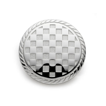 Checkerboard Blazer Button Set In Silver by Benson & Clegg