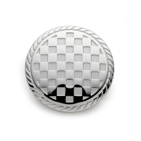 Checkerboard Blazer Button Set In Silver by Benson & Clegg