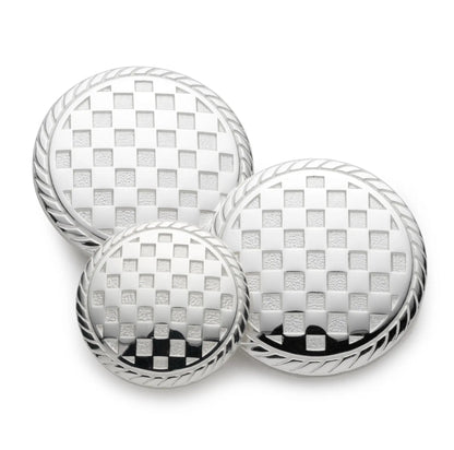 Checkerboard Blazer Button in Silver by Benson & Clegg