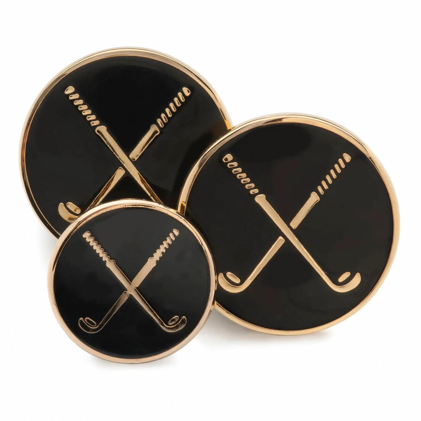 Golf Clubs (Black Enamel) Blazer Button Set by Benson & Clegg