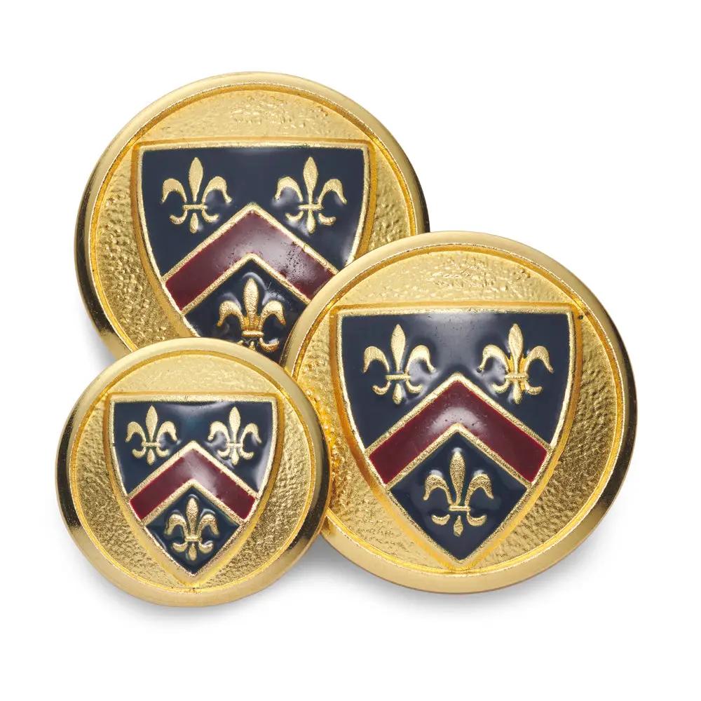 Fleur De Lys Enamelled Blazer Button Set by Benson & Clegg