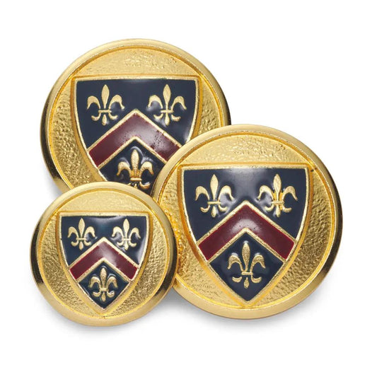 Fleur De Lys Enamelled Blazer Button Set by Benson & Clegg