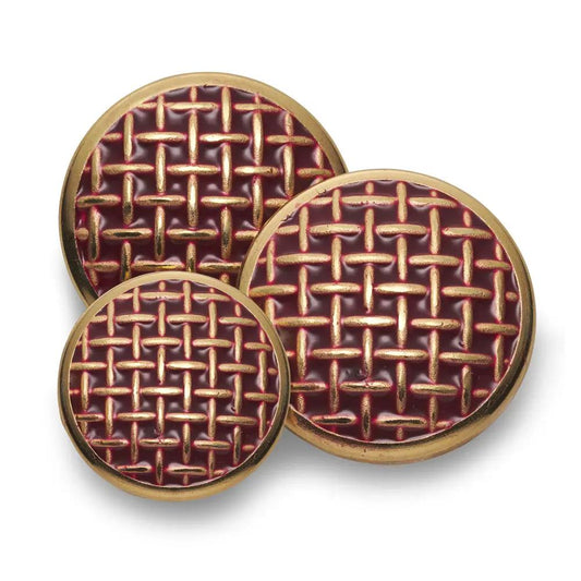 Criss Cross With Red Enamel Blazer Button by Benson & Clegg