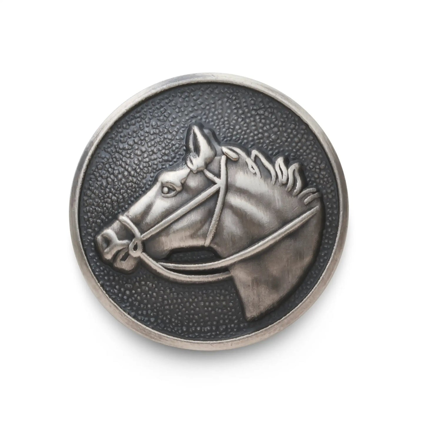 Horse Head Blazer Button In Antique Silver by Benson & Clegg