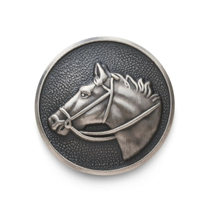 Horse Head Blazer Button Set In Antique Silver by Benson & Clegg