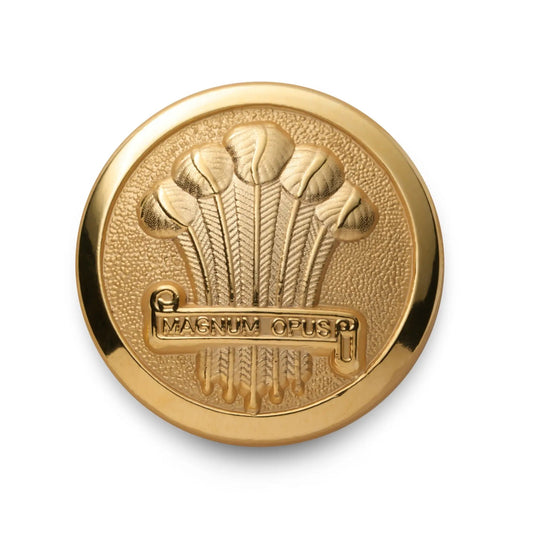 Heraldic Plume Blazer Button Set In Gold by Benson & Clegg