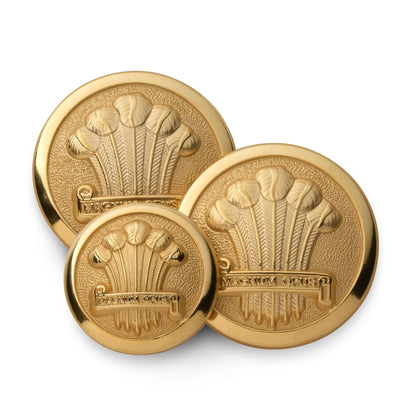 Heraldic Plume Blazer Button Set In Gold by Benson & Clegg