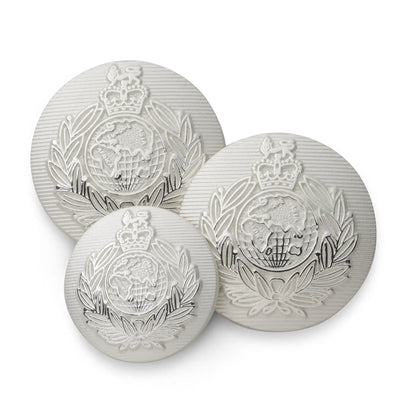 Royal Marines Blazer Button Set In Silver by Benson & Clegg