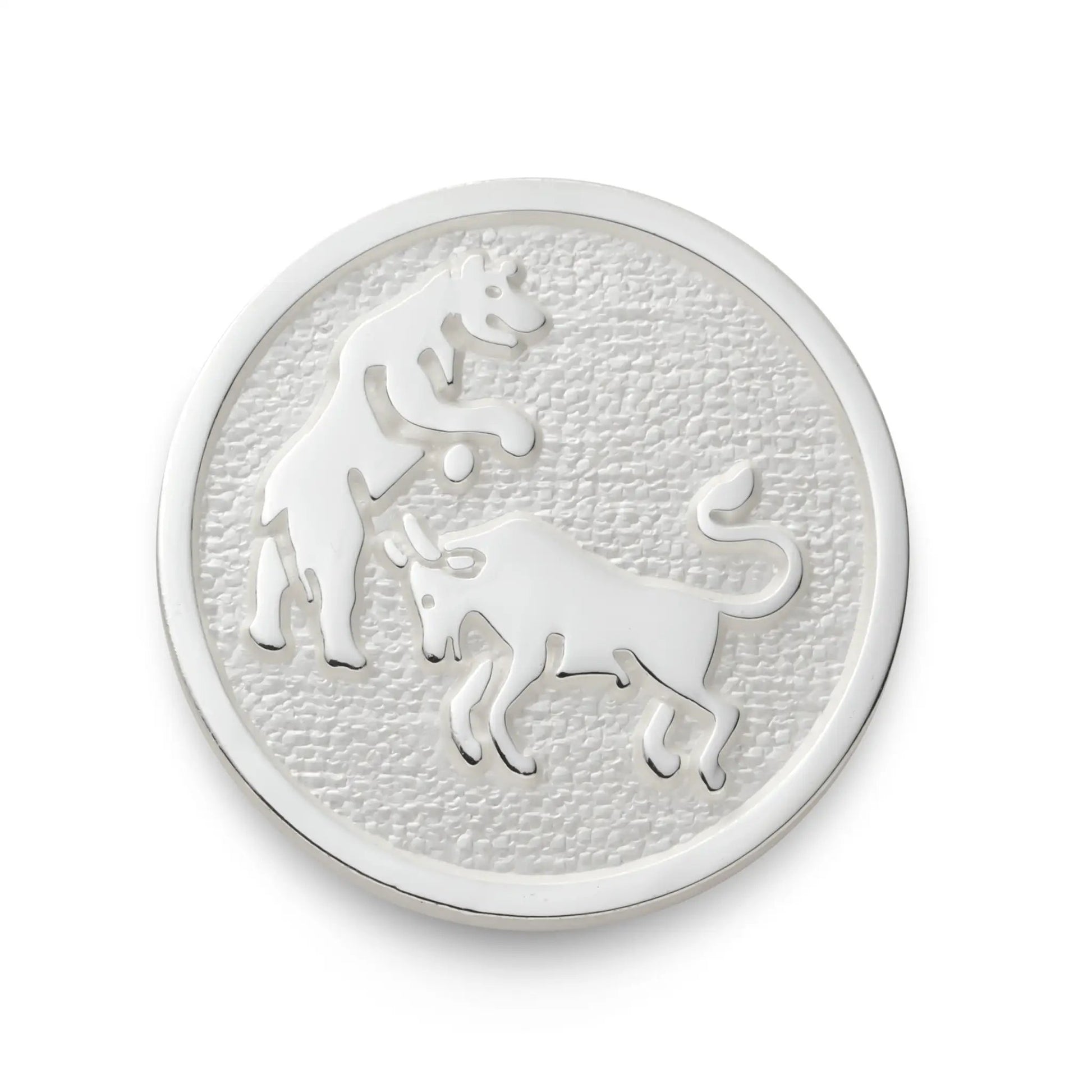 Bull And Bear Blazer Button In Silver by Benson & Clegg