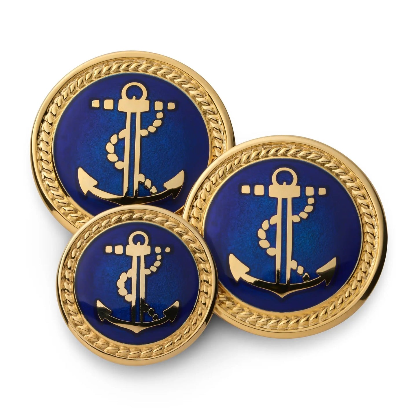 Anchor Blazer Button Set In Gold And Royal Blue by Benson & Clegg