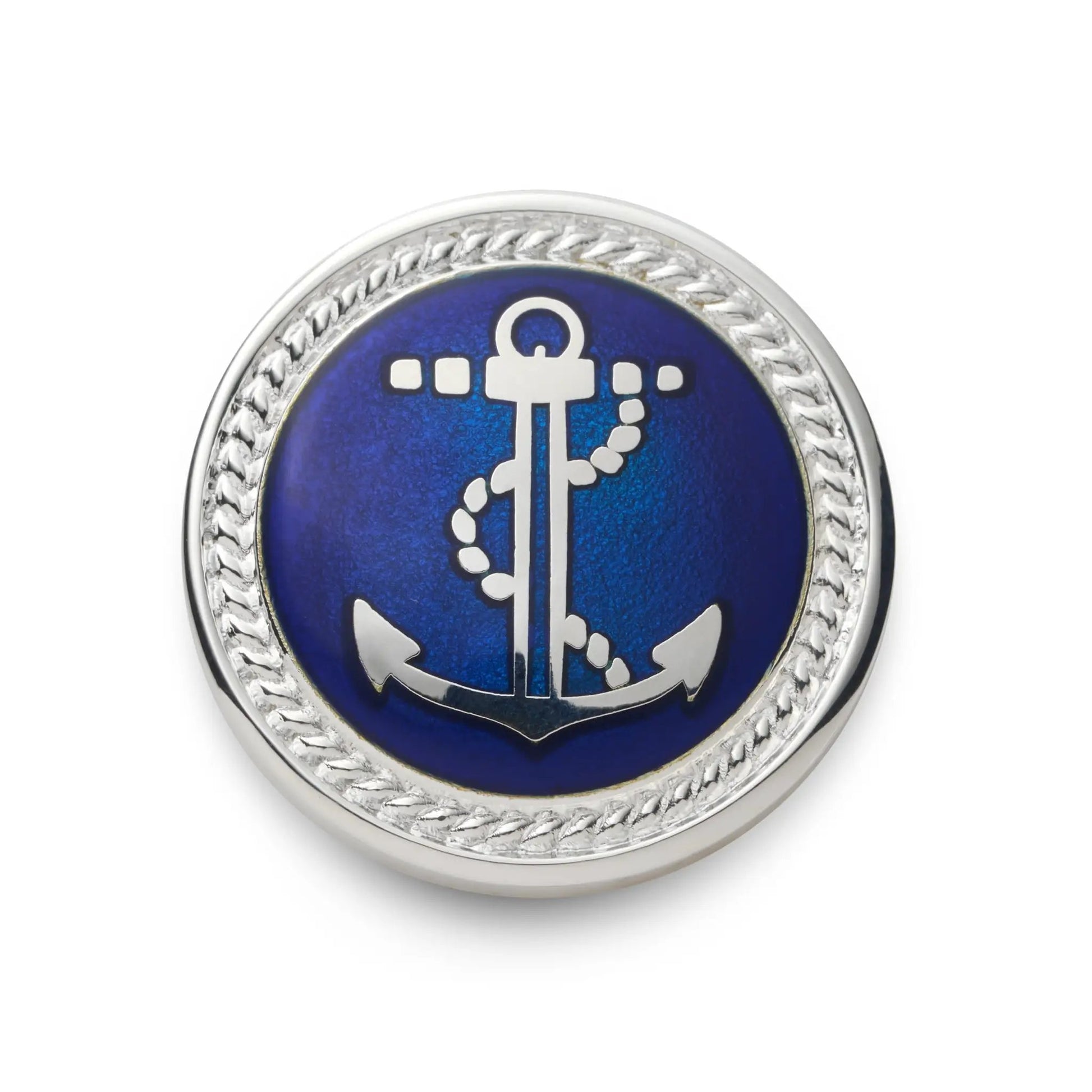 Anchor Blazer Button Set In Silver And Royal Blue by Benson & Clegg