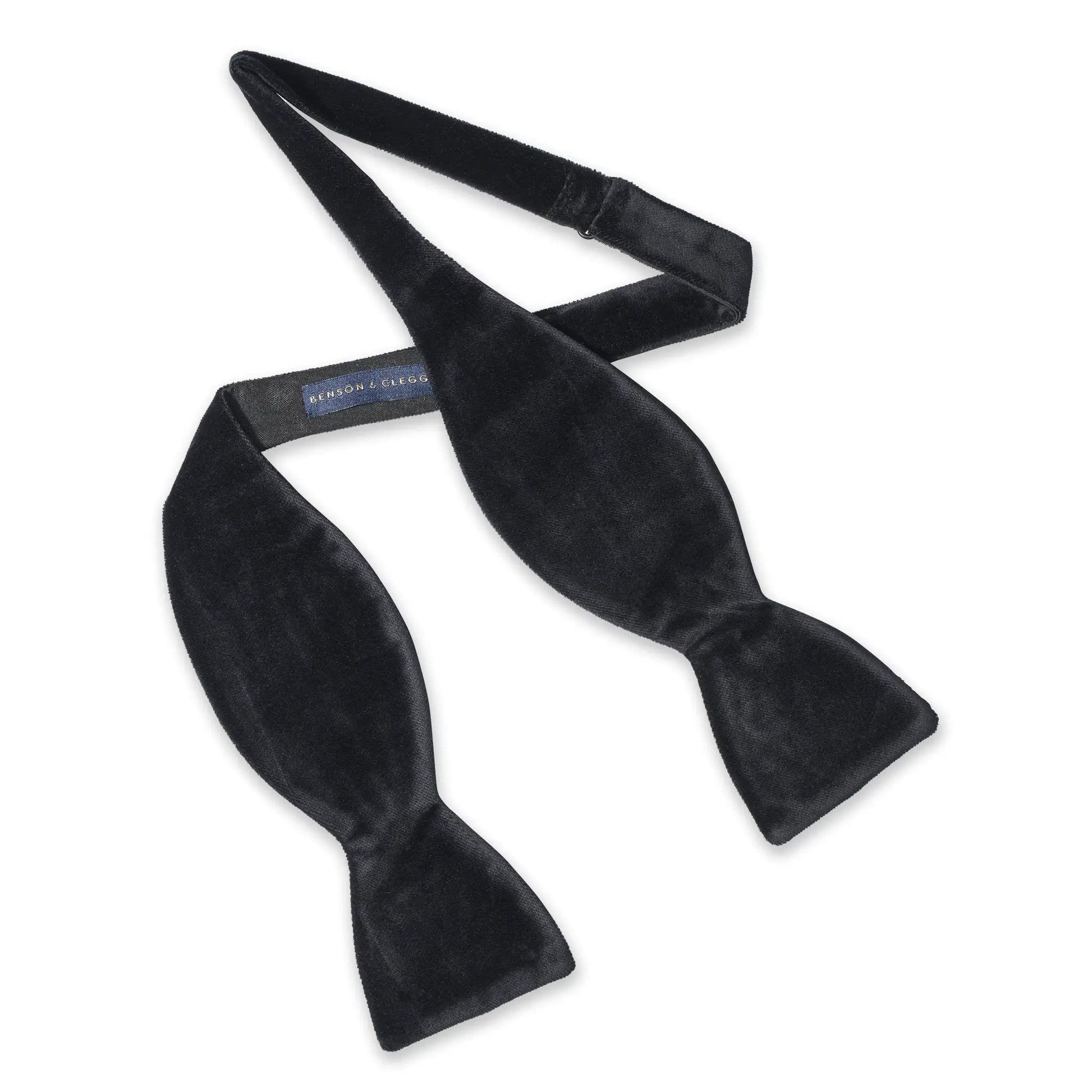 Black Velvet Self-Tie Bow Tie by Benson & Clegg