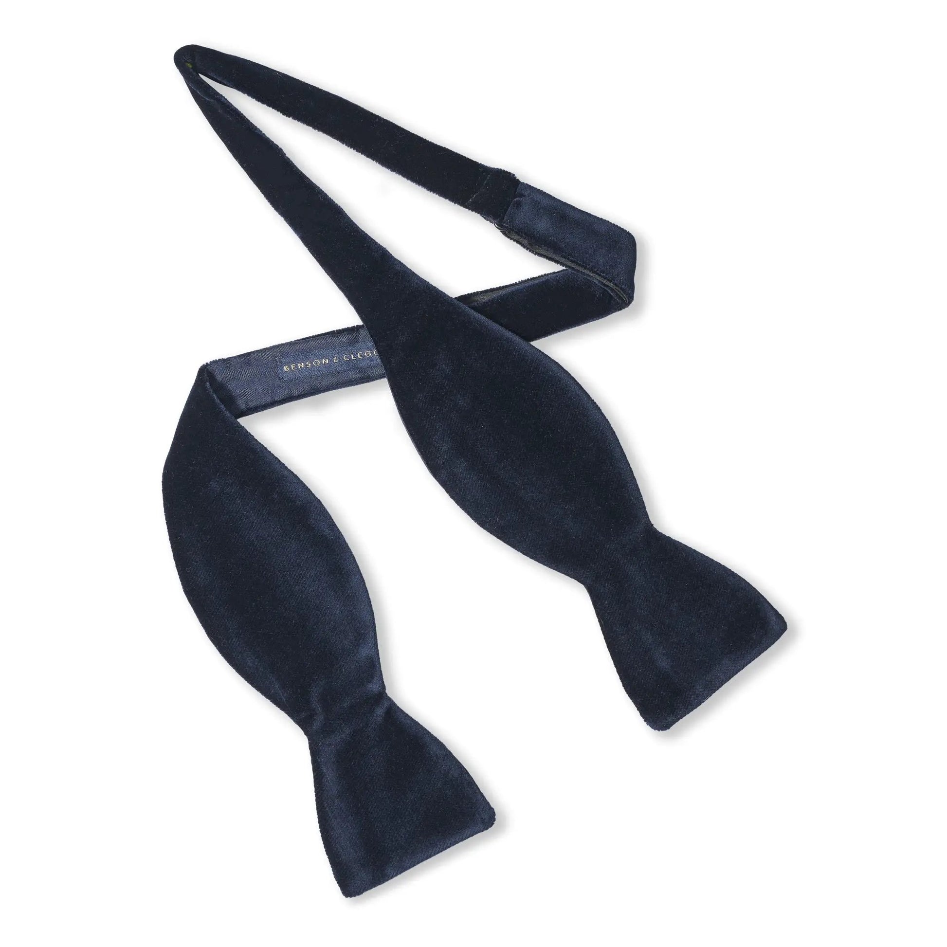 Navy Velvet Self-Tie Bow Tie by Benson & Clegg