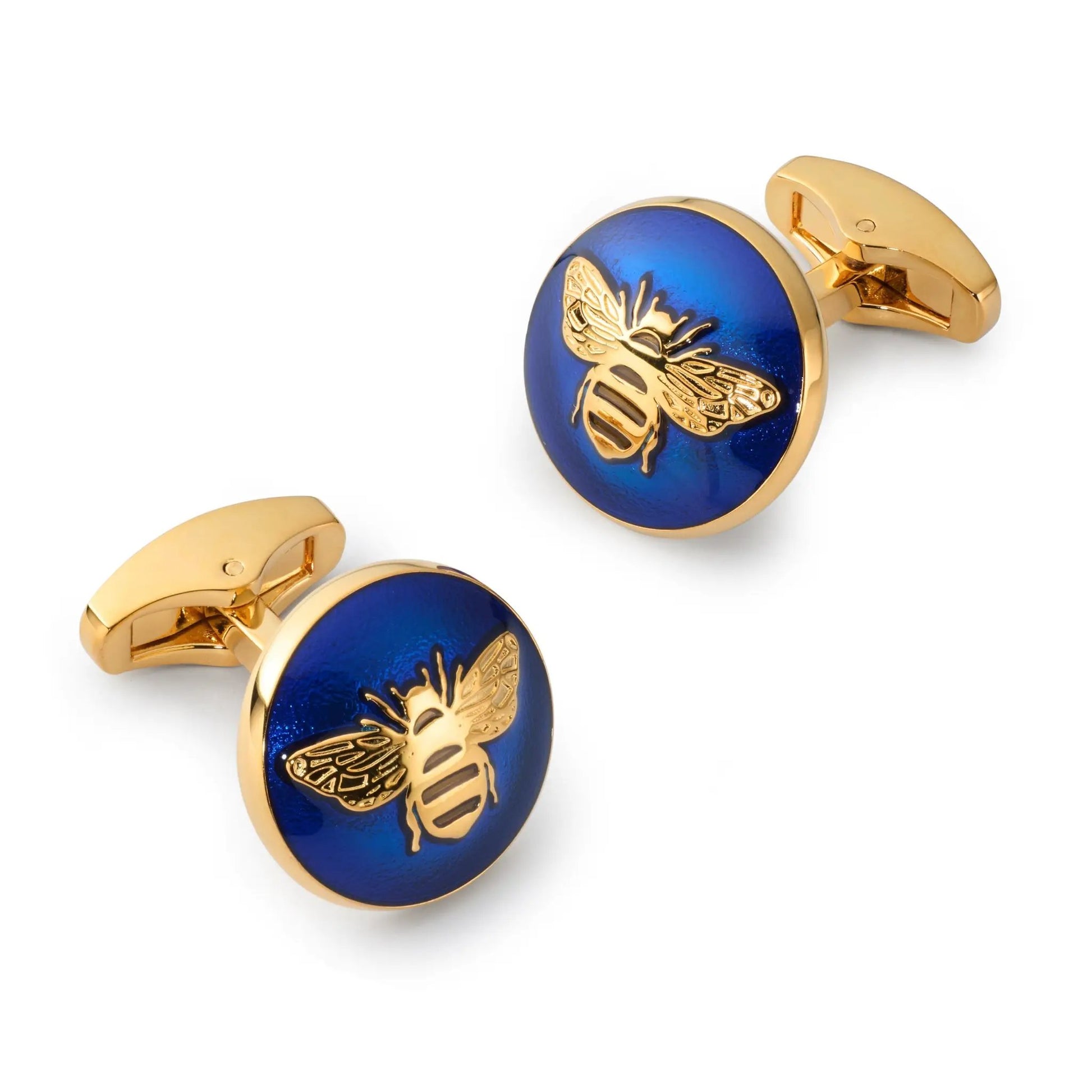Bee Cufflinks In Blue by Benson & Clegg