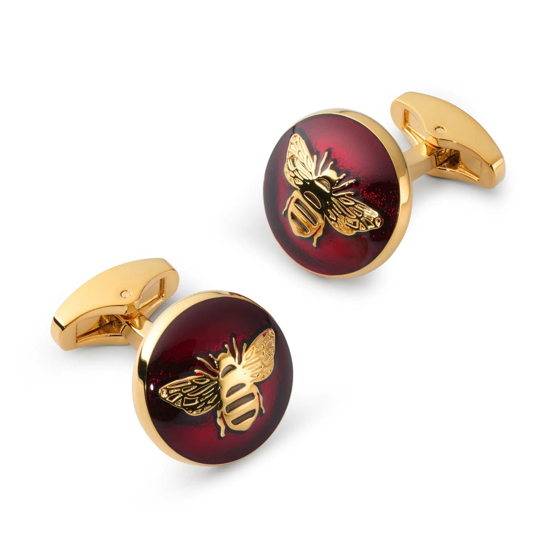Bee Cufflinks In Red by Benson & Clegg