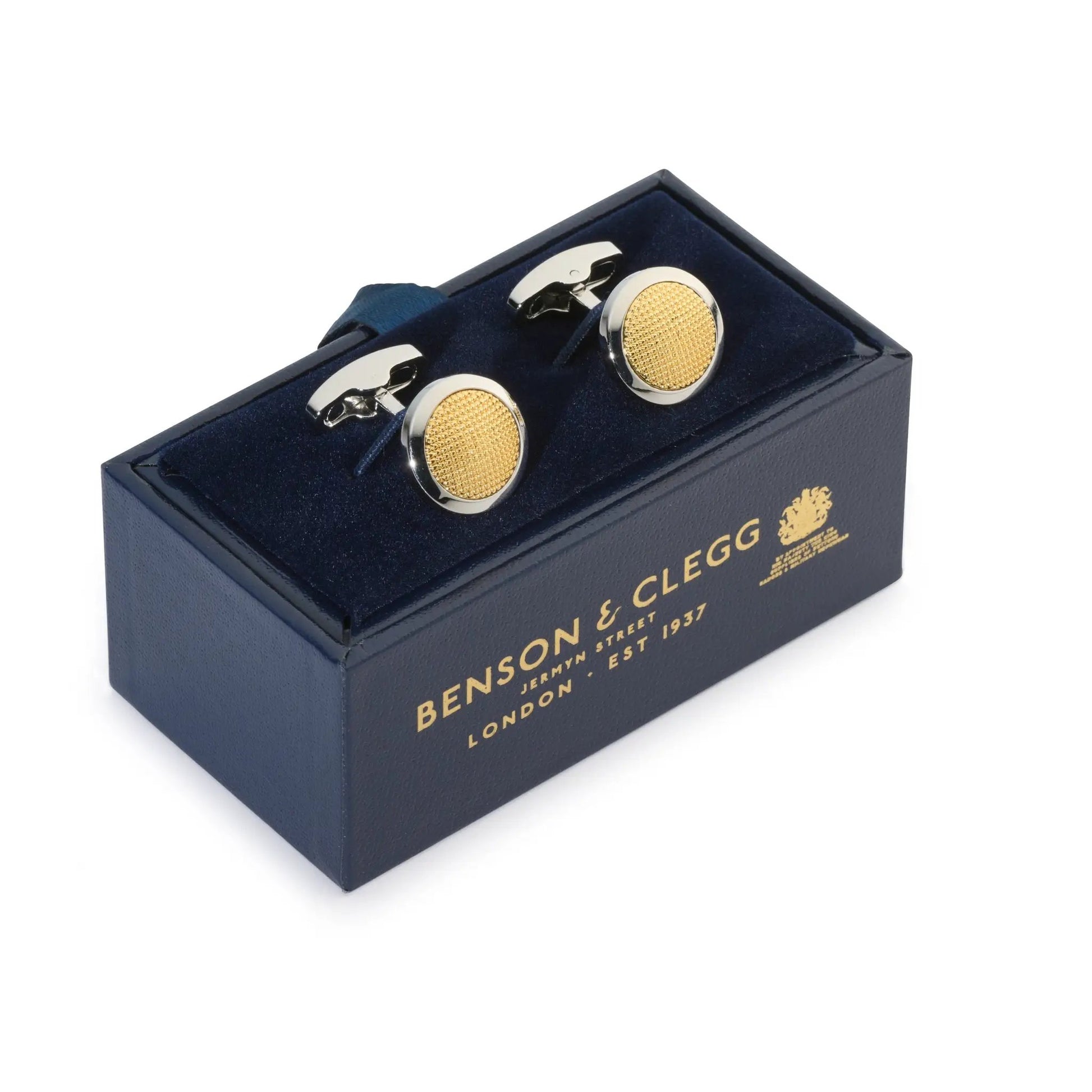 Clous Cufflink In Gold by Benson & Clegg