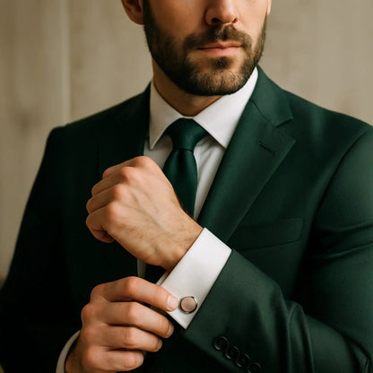 Clous Cufflinks In Rose Gold by Benson & Clegg